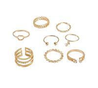 BESPORTBLE 1 Juego De 8 Piezas Kit De Anillo De Anillo De Dedo De Dama Anillo De Joyería De Las Mujeres Anillo Con Tachuelas De De Imitación Golden