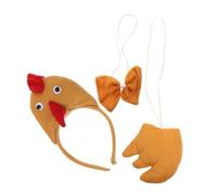 BESPORTBLE 1 Juego De Disfraz De Gallina Y Diadema Pajarita Diadema De Pollo Tocado Peludo Pollos De Peluche Para Gallinas Colas De Bebé De Algodón Marrón