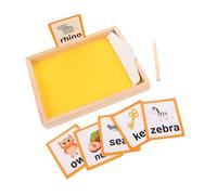 BESPORTBLE 1 Juego Escritura Arena de Madera Montessori para Kit Educativo de Formación de Letras Juguete de Aprendizaje Preescolar de Habilidades y Creatividad