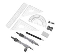 BESPORTBLE 1 Juego Juego De De Papelería Pequeña Regla para Llevar Un Diario Kit De Herramientas De Geometría Útiles Escolares Lindos Transportador De Matemáticas El Plastico Black