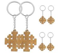 BESPORTBLE 1 Juego Llavero Cruz Llavero Colgante Cruz Llavero Encanto Encantos Llavero Delicado Con Grabado Oro Colgante Para Colgar Bolso Colgante De Llavero De Cruz De Madera Metal 6 Piezas