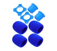 BESPORTBLE 1 Juego micrófono de protección contra el viento Micrófono de estume Micrófono profesional cubierta del mango del micrófono anillo de silicona para micrófono plástico Blue