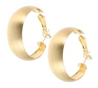 BESPORTBLE 1 Par de Aros Vintage Redondos de Metal Dorado, Pendientes Huecos y Gruesos, Moda para Chicas, Ideal para San Valentín, Día de la Madre y Cumpleaños