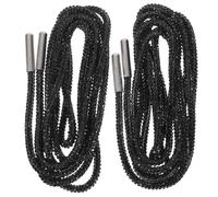 BESPORTBLE 1 par de cordones para zapatillas deportivas - Cordones redondos de 120 cm con cristales brillantes - de repuesto para sudaderas con capucha y pantalones deportivos (negro)