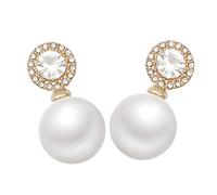 BESPORTBLE 1 Par De Pendientes De Perla Pendientes De Aro Con Botón Pendientes De Poste Para Mujer Pendientes De Mujer Pendientes De Joyería Pendientes Decorativos Para Orejas