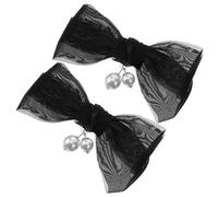 BESPORTBLE 1 Par flor del zapato del arco Clips de zapatos de boda decoración de zapatos clips de zapatos para de tacón pinzas para zapatos de novia zapatos de novia hebilla tela Negro