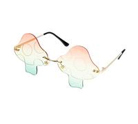 BESPORTBLE 1 Par Gafas de sol gafas sol festival irregular Anteojos de fiesta cortinas a presión retro champiñón Hombres moda lentes de sol con forma de hongo Gafas sin borde Metal Colorful
