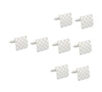 BESPORTBLE 1 Par Gemelos cuadrados Hombres boda camisas de puño francés smoking brazalete gemelos para hombre accesorio de la camisa gemelos para camisa de esmoquin aleación Plata