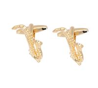BESPORTBLE 1 par Gemelos de Saxofón de Inoxidable para Camisas Elegantes Cufflinks Musicales para Hombres Accesorio para Formales