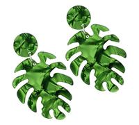 BESPORTBLE 1 Par Pendientes de hojas traseras de aretes para mujer tachuelas aretes en forma de hoja pendientes divertidos de las mujeres pendientes monstera versión de acetato