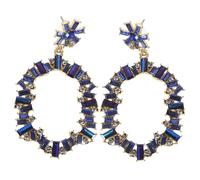 BESPORTBLE 1 Par pendientes exagerados múltiple para largo lágrima pendientes colgados joyería del oído aretes con dije de círculo pendientes en círculo Acrílico Azul