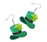 BESPORTBLE 1 Par Pendientes Trébol Plata Colgado Aretes De Aro Pendientes Colgantes Para Mujeres Decorativo Pendiente De Fiesta De Trébol Oro Colgar Tuercas Pendientes Green Acrílico
