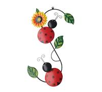 BESPORTBLE 1 Pc decoración para colgar en la pared de hierro forjado esculturas de pared al aire libre escultura de pared al aire libre ornamento adorno de mariquitas de jardín Metal colgante