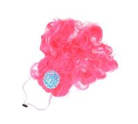 BESPORTBLE 1 Pc Peluca para Mascotas Tocado de Perro Gato decoración del Perro Gorros para Perros Pata Dog Costume Peluca de fotografía de Mascotas Suministro de Mascotas Fibra química Rosa