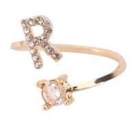 BESPORTBLE 1 Pieza Anillo Abierto De Las Mujeres Oro Para Anillo De Mujer Anillo De Dedo Anillos Iniciales Anillo Inicial Aleación Golden