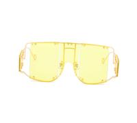 BESPORTBLE 1 Pieza Gafas De Sol De Fiesta Gafas De Sol De Gran Tamaño Sombras Gafas De Moda Delirio Hombres Gafas De Sol Hippie Coloridas Con Cuentas Tonos Elegantes Para Mujeres Yellow