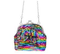 BESPORTBLE 1 Pieza Monedero Storage Bags Sling Bag bolsitas para Flash bolsosde Fiesta Shopping Bag Bolso de Hombro con diseño de Lazo Bolsa de Brillo para niña Linda Bolsa Cuero PU Colorful