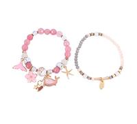 BESPORTBLE 1 Pieza Pulsera Con Cuentas Pulseras De Cuentas De Niña Pulseras Serie Oceánica Rosa Cristal