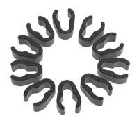 BESPORTBLE 10 Abrazaderas De Plástico Negro De 15 Mm Para Soporte y Organización De Cables De Micrófono, Clips Duraderos y Flexibles Para Poste De Micrófono Eventos y Estudios