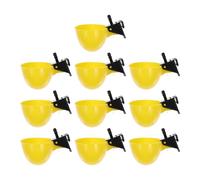 BESPORTBLE 10 Bebederos Automáticos de Plástico para Aves y Pollitos Tazas de Agua Amarillas de 6 Ml Dispensador de Agua para Codornices y Loros Accesorios para Alimentación de Aves