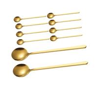 BESPORTBLE 10 Cucharas de Postre de Acero Inoxidable Mango Largo Cucharas Multiusos para Café Té Helado y Cócteles 17 CM Set de 10 Unidades para Cocina y Bar