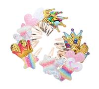 BESPORTBLE 10 Pares Pinzas Cabello con Brillo Pinzas con Lentejuelas Degradadas Forma de Estrella Corazón y Figura de Alas Accesorios Cabello Fiestas de Cumpleaños y Festivales