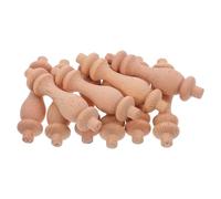 BESPORTBLE 10 Piezas de Husillos Decorativos de Madera Tallada Estilo Europeo Postes para Barandillas y Muebles Pilares Pequeños para Vinotecas Armarios y Escaleras 7X18 CM sin Pintar
