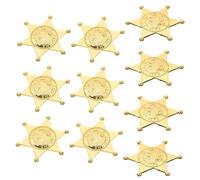 BESPORTBLE 10 piezas estrella del sheriff insignia de sheriff pin de solapa de cosplay accesorios de traje para fiesta de halloween y temas occidentales