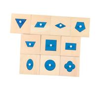BESPORTBLE 10 Piezas Juguetes de Madera para Educación Temprana Bloques de Construcción con Tablero de Figuras Geométricas para Reconocimiento de Formas y Colores Sensorial Infantil para