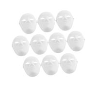 BESPORTBLE 10 Piezas Máscara Pintada a Mano Víspera De Realista De Halloween Bailar Máscaras Traje Hombres Apuntalar Aterrador Pintar Plano Blanco