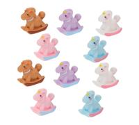 BESPORTBLE 10 Piezas Miniaturas Caballo Balancín Resina Multicolor Figuras Pequeñas Macaron para Decoración Fiesta Casa Muñecas Adornos Navidad Manualidades