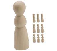 BESPORTBLE 10 piezas Muñecos de Madera sin Terminar de Figuras de Muñecas de Madera para Pintar Manualidades DIY Decoración Infantil para Creatividad y Expresión Artística