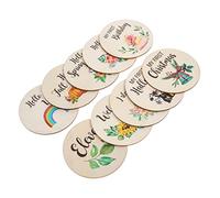BESPORTBLE 10 Piezas Tarjetas de para Bebés de Madera Discos de Crecimiento Mensual Accesorios Fotográficos para Recién Nacidos Diseño y Único para Momentos Especiales