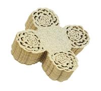 BESPORTBLE 100 Capacillos para Mini Cupcakes de Papel Diseño Hueco de Encaje Floral en Color Dorado y Verde Azulado, Envoltorios Decorativos para Trufas y Chocolates, Ideales para Fiestas
