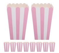 BESPORTBLE 100piezas Cubo De Palomitas De Maíz Rayas Caja De Papel Para Golosinas Noches De Cine Celebraciones De Cumpleaños