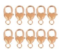 BESPORTBLE 10piezas Broche Langosta Forma Corazón Aleación Segura Cierre Vintage para Bisutería Collares Pulseras y Bolsos DIY Accesorios