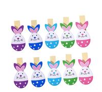 BESPORTBLE 10piezas Carpeta De Fotos De Madera Forma De Conejo para Huevos De Pascua Clips para Fotos De Madera Manualidades De Pascua para Decoración De Fiesta De Color Random