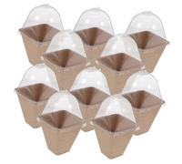 BESPORTBLE 10piezas Macetas Biodegradables para Plántulas con Tapa Ventilada Kit De Inicio para Cultivo De Plantas Macetas Pet para Jardinería Casa para Semilleros Y Huertos Urbanos