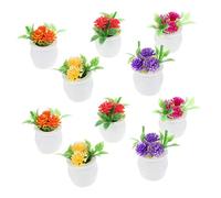 BESPORTBLE 10Piezas Mini Bonsai Artificial Decoración de Casa de Muñecas y Micro Plantas Falsas Colores Vibrantes