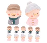 BESPORTBLE 12 Piezas Figuras de Anciana para Pastel Adorno Resina Compacto y Detallado para Decoración de Aniversarios Bodas y Cumpleaños Romántico para Parejas Mayores