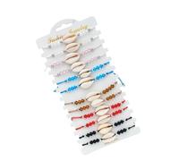 BESPORTBLE 12 Piezas Pulsera de Conchas Diseño Hecho a Mano y Cuentas de Cristal Ligera y Delicada para Niñas y Mujeres Adecuado para Uso Diario y Obsequio Especial