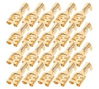 BESPORTBLE 120 Piezas Terminal Rápido Hembra 6,3mm Tipo Pala de Metal Dorado para Claxon de Coche y Cable de Altavoz, Cableado Estéreo y Mejoras de Bocina