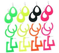 BESPORTBLE 12pares Pendientes Personalizados Geométricos Acrílicos Brillantes Para Mujer Fiestas