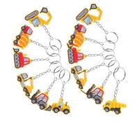 BESPORTBLE 12piezas Llaveros De Fiesta De Construcción Para Niño Accesorios De Decoración Excavadora Tractor Para Cumpleaños y Celebraciones Infantiles