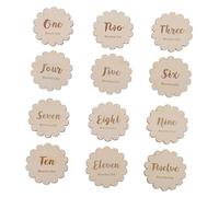 BESPORTBLE 12piezas Tarjetas De Crecimiento Conmemorativas De Madera Para De Crecimiento Tarjetas De Cumpleaños Originales Para Bebés Primera Foto De Cumpleaños