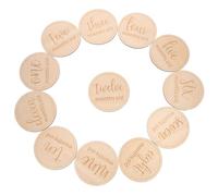 BESPORTBLE 12piezas Tarjetas De Logros Mensuales Para Bebés Marcadores De Desarrollo De Madera Discos Redondos Para Registrar Avances Mensuales En El Dormitorio