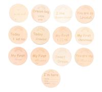 BESPORTBLE 13piezas Tarjetas Del Mes De Nacimiento Conmemorativas Para Recién Nacidos Accesorios Fotográficos De Madera Registro De Crecimiento Para Bebés Para Fotos De Primera Infancia