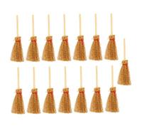 BESPORTBLE 15 Piezas Escobas Brujas Miniatura Decorativas para Halloween y Micro Paisajismo Accesorios de Decoración para Casa de Muñecas y Propósitos Fotográficos