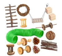 BESPORTBLE 15 Piezas Juguetes de Madera para Hámster Set Multifuncional para Masticar y para Hámsteres Cobayas y Mascotas Pequeñas