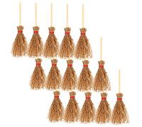 BESPORTBLE 15 Piezas Mini Escobas de Decoración Accesorios para Casa de Muñecas Micro Paisaje Decoración de Halloween y Manualidades